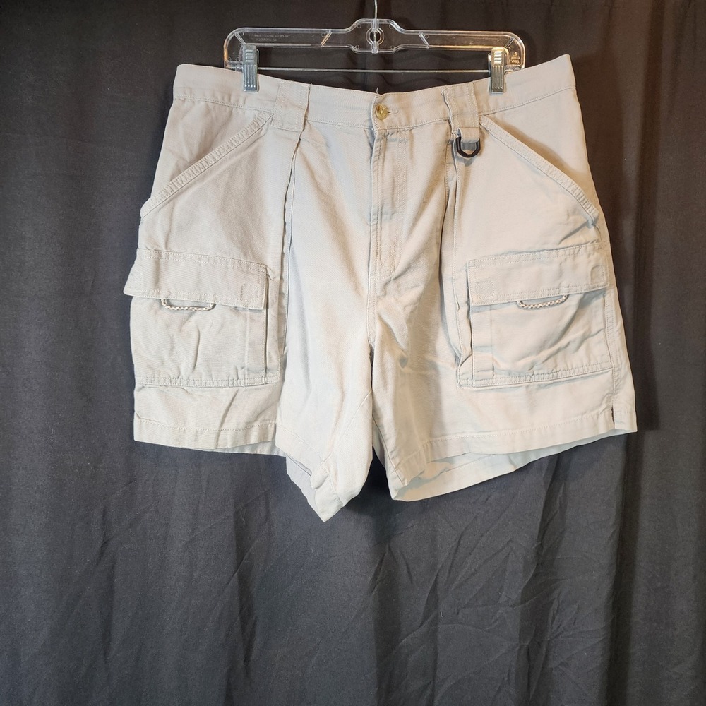 Columbia Performance‎ Fishing Gear Shorts Beige Mens 1X Elastic Waist Cargo PFG